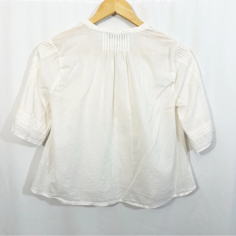 Madewelll X Warm Pintuck Tie Neck Top - Picture 7 of 12